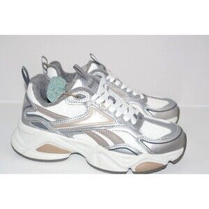 Reebok Leather Charge Athletic Sneakers Silver/White/Multi Women's 7.5 NWT